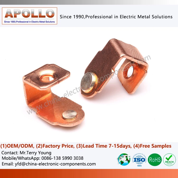 Copper Stamping With Riveted Silver Contacts